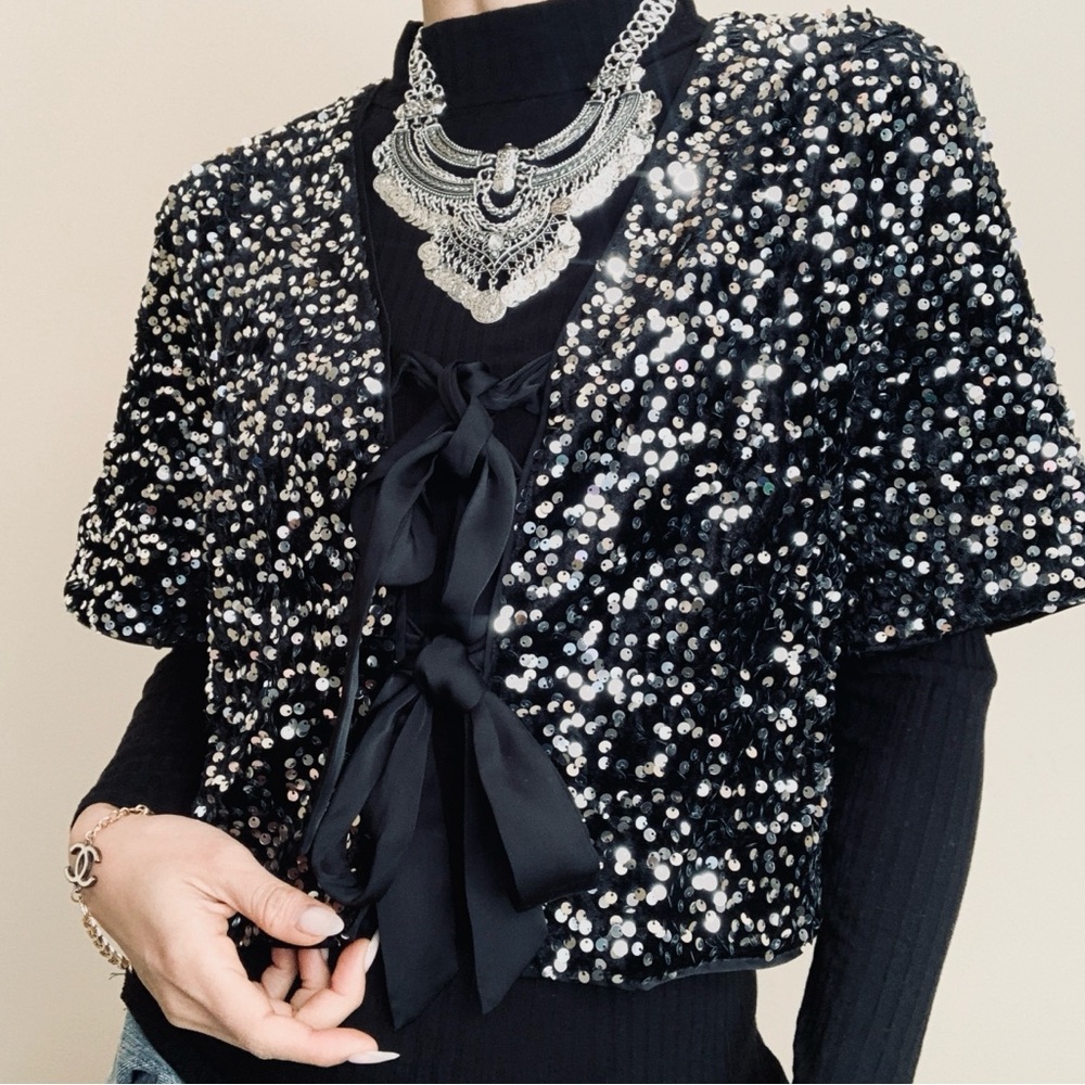 Brand New CeCe sequins cardigan L